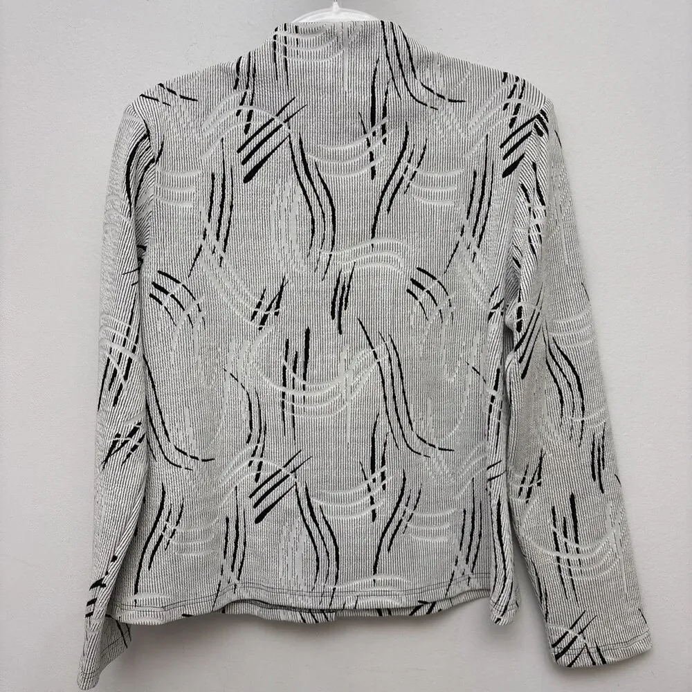 Vintage Y2K Ravel Jacket, ‎ Geometric Textured Stretch,  Zip Front, Womens Large